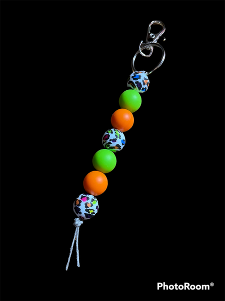 Rainbow Leopard Keychain